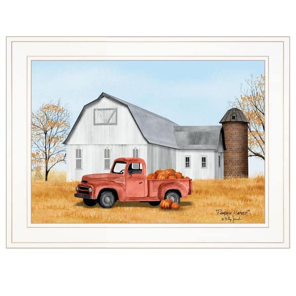 HomeRoots Charlie Pumpkin Harvest 1-Piece Framed Wall Art 15 in. x 19 in.