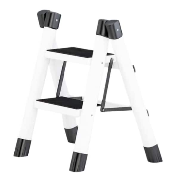 1.8 ft. Steel Portable Step Stool (7 ft. Reach) with Anti-Slip Pedals 300 lb. Load Capacity