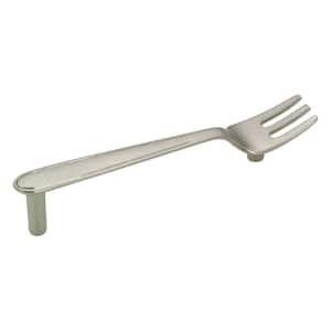 3 3/4 in. (96 mm) Brushed Nickel Fork Shaped Cabinet Bar Pull