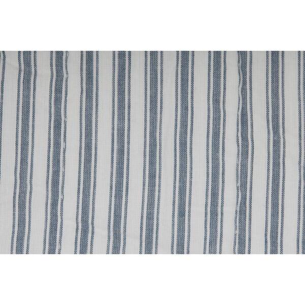 VHC Brands Hatteras Americana Seersucker Blue Ticking Stripe Twin Quilt – 68x86, 100% Cotton, Coverlet