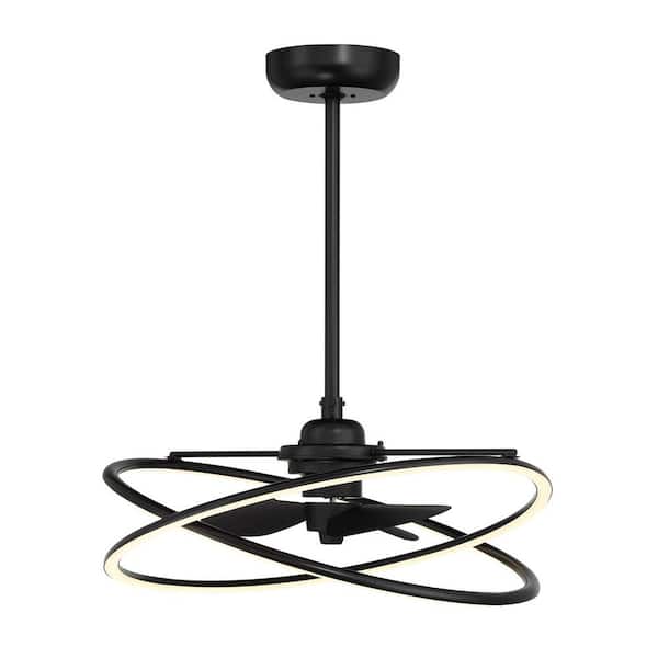 Dorado 25 in. W Indoor Matte Black Integrated LED Ceiling Fan D'Lier with Frosted Acrylic Glass and Remote Included