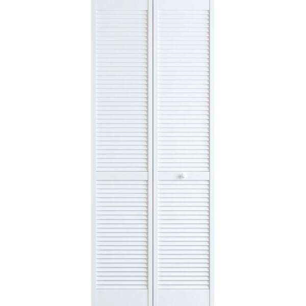 Veranda 36 In X 78 In Louver Pine White Interior Closet Bi Fold Door 3115046 The Home Depot