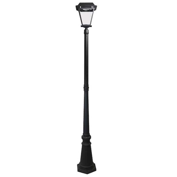 XEPA Stay On Whole Night 300 Lumens Black Outdoor Solar LED Post Lamp