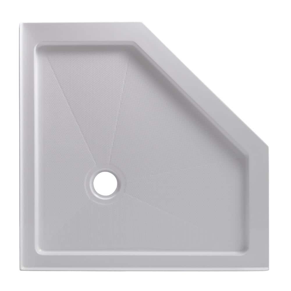 36'' White Acrylic Neo-Angle Shower Base with Center Drain