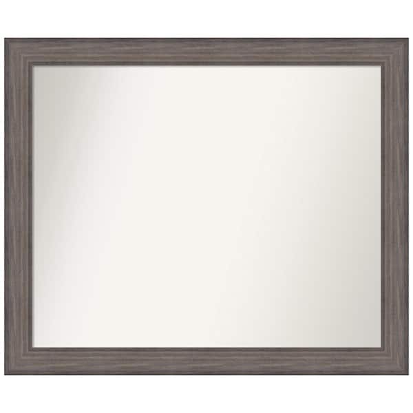 Amanti Art Medium Rectangle Distressed Brown Modern Mirror (35.25 in. H x 42.25 in. W)