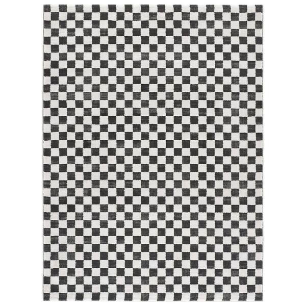 Lunara 4 ft. x 6 ft. Black/Ivory Check Area Rug