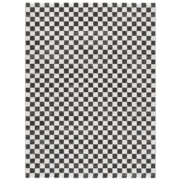 Lunara 5 ft. x 8 ft. Black/Ivory Check Area Rug