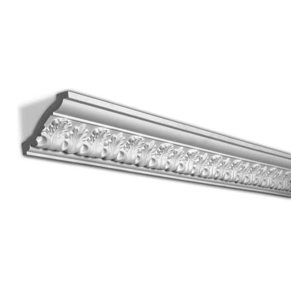 American Pro Decor 5-3/8 in. x 2-1/8 in. x 94-1/2 in. Plain Polyurethane Crown Moulding Pro Pack 47 LF (6-Pack)