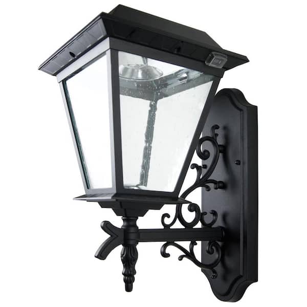 XEPA Timer Activated 12 hrs. 200 Lumen Wall Mount Outdoor Black Solar LED Lamp