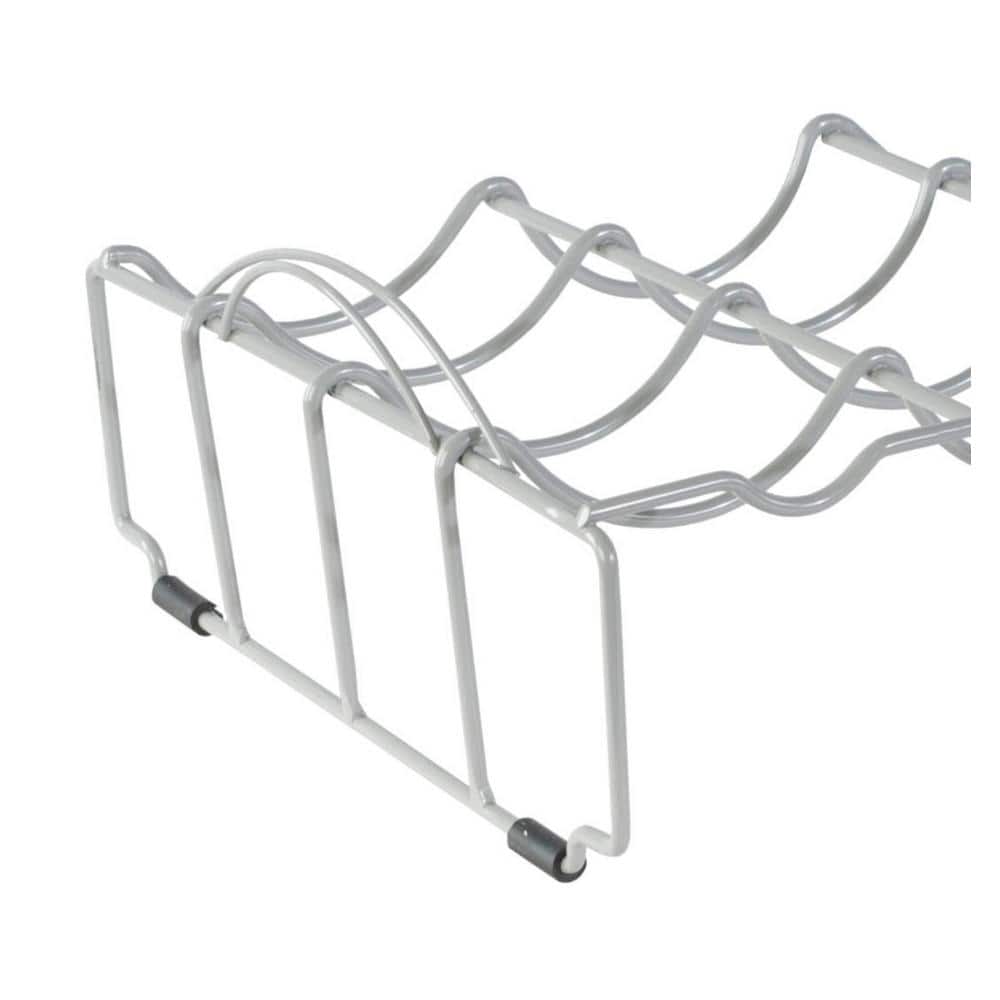 Charcoal Gray Metal Wire Stackable Wine Bottle Rack