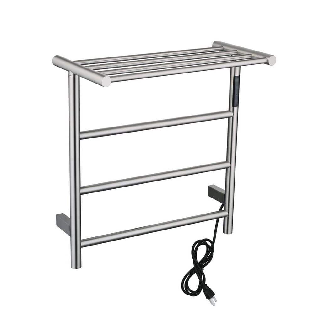 3-Bar Stainless Steel Electric Towel Warmer with Top Shelf, Adjustable Heat, LED Display & Timer in Silver price history on PriceWatchPro