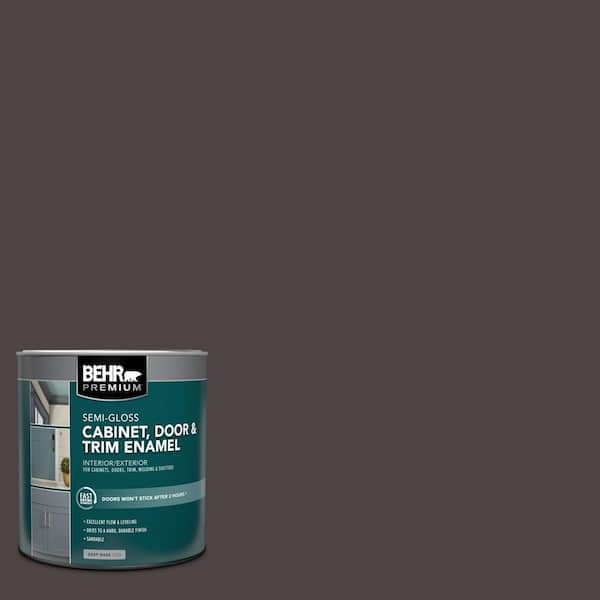 BEHR PREMIUM 1 qt. #N110-7 Black Garnet Semi-Gloss Enamel Interior/Exterior Cabinet, Door & Trim Paint