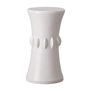 Jewel 18 in. H White Round Ceramic Garden Stool