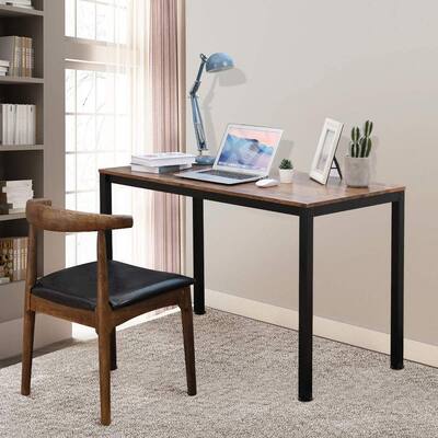 47.2 in. Rectangular Brown Particle Board Wood Writing Desk