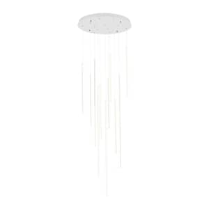 Chute 12 Head 1 Light 135-Watt White Integrated LED Pendant Light