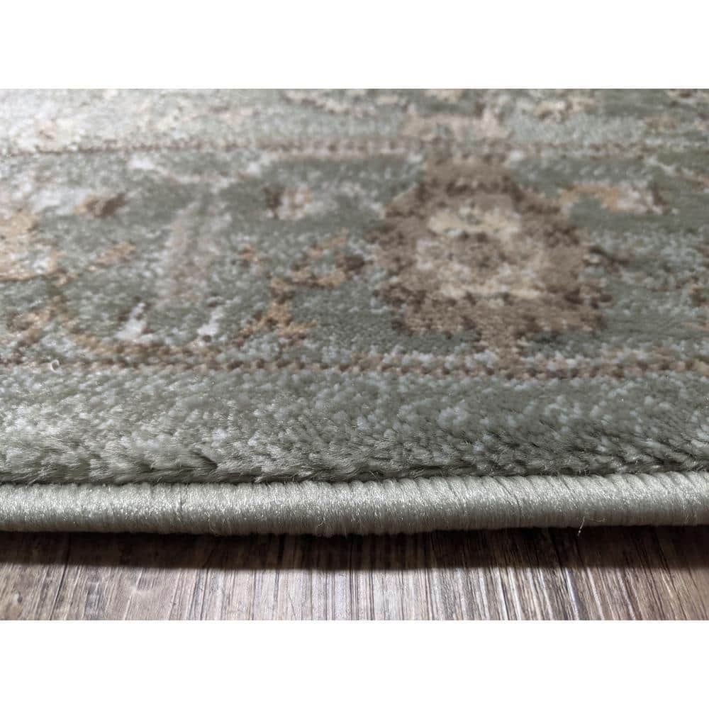 Green Synthetic Rectangular Area Rug 7'10" x 10'6"
