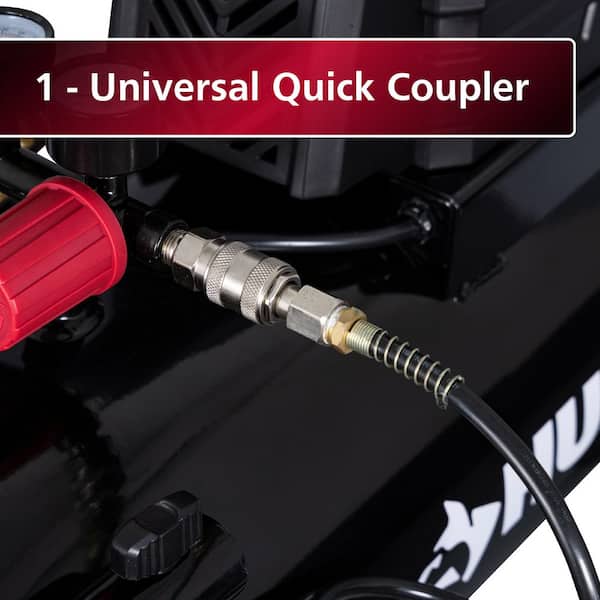 Husky - 8 Gal. 150 PSI Portable Electric Oil-Free Horizontal Hotdog Air Compressor with Rubber Wheels and 1-Quick Coupler