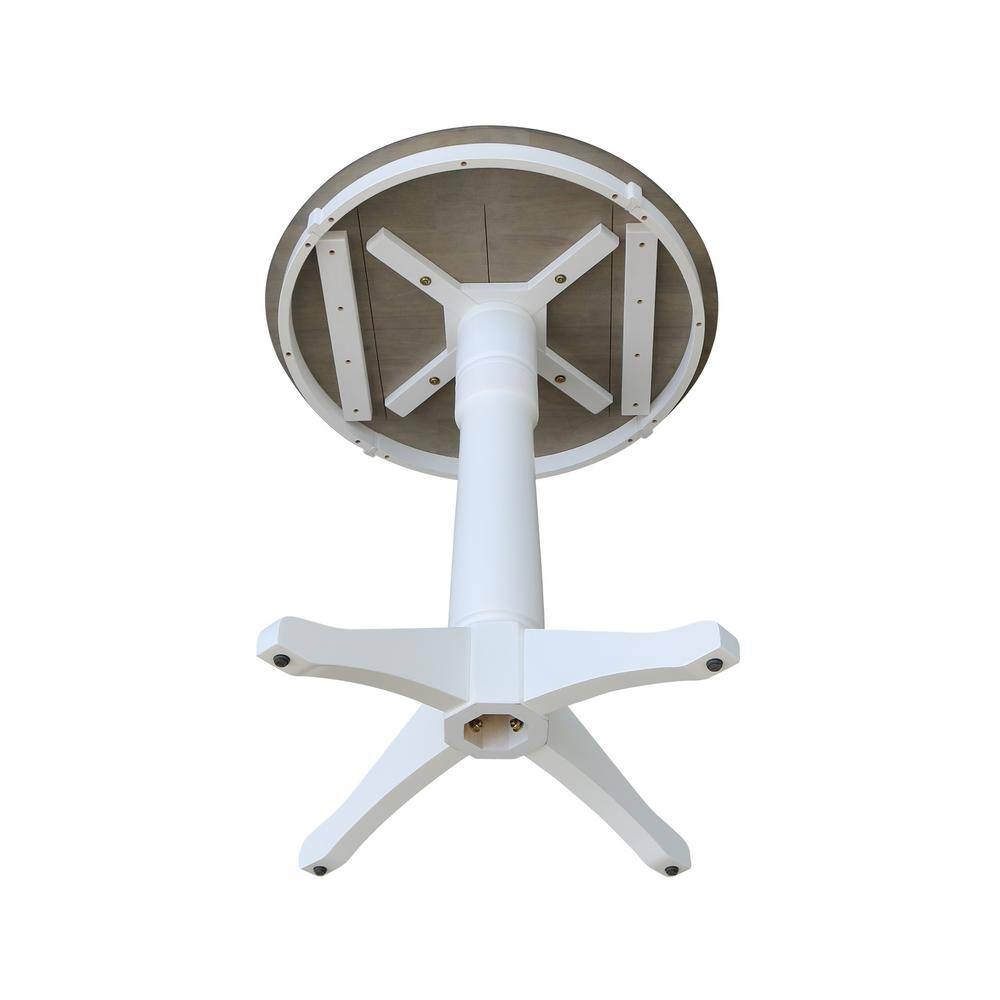 Heather Gray & White Round Wood Counter Height Dining Set