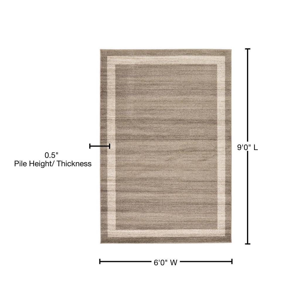 Luxe Reversible Tufted 6' x 9' Light Brown Synthetic Area Rug