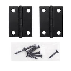 2 in. Matte Black Narrow Utility Hinge Non-Removable Pin (2-Pack)
