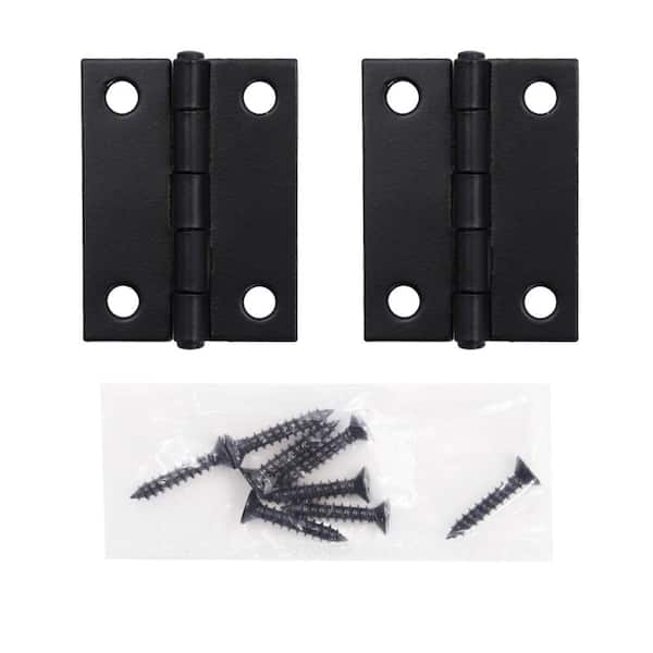 Everbilt 2 in. Matte Black Non-Removable Pin Narrow Utility Hinge (2-Pack)