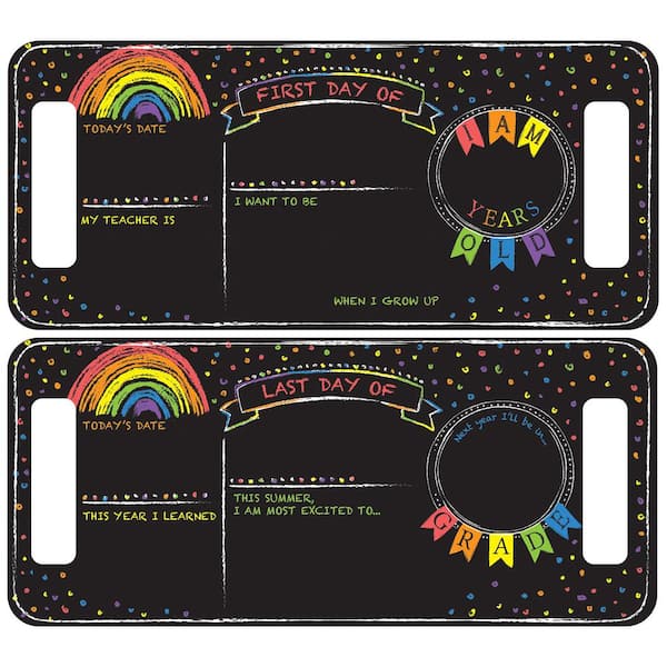 Last or First Day of School Rainbow Chalkboard