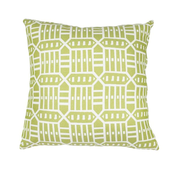 Astella Roland Green Square Outdoor Accent Lounge Throw Pillow