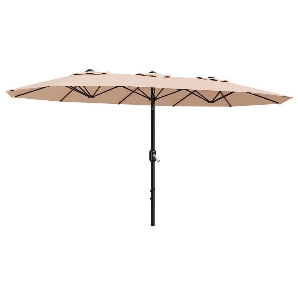 13 ft. Steel Rectangle Patio Umbrella in Beige with Double-Sided, Crank Handle, Tilt Adjustment for Garden, Backyard price history on PriceWatchPro