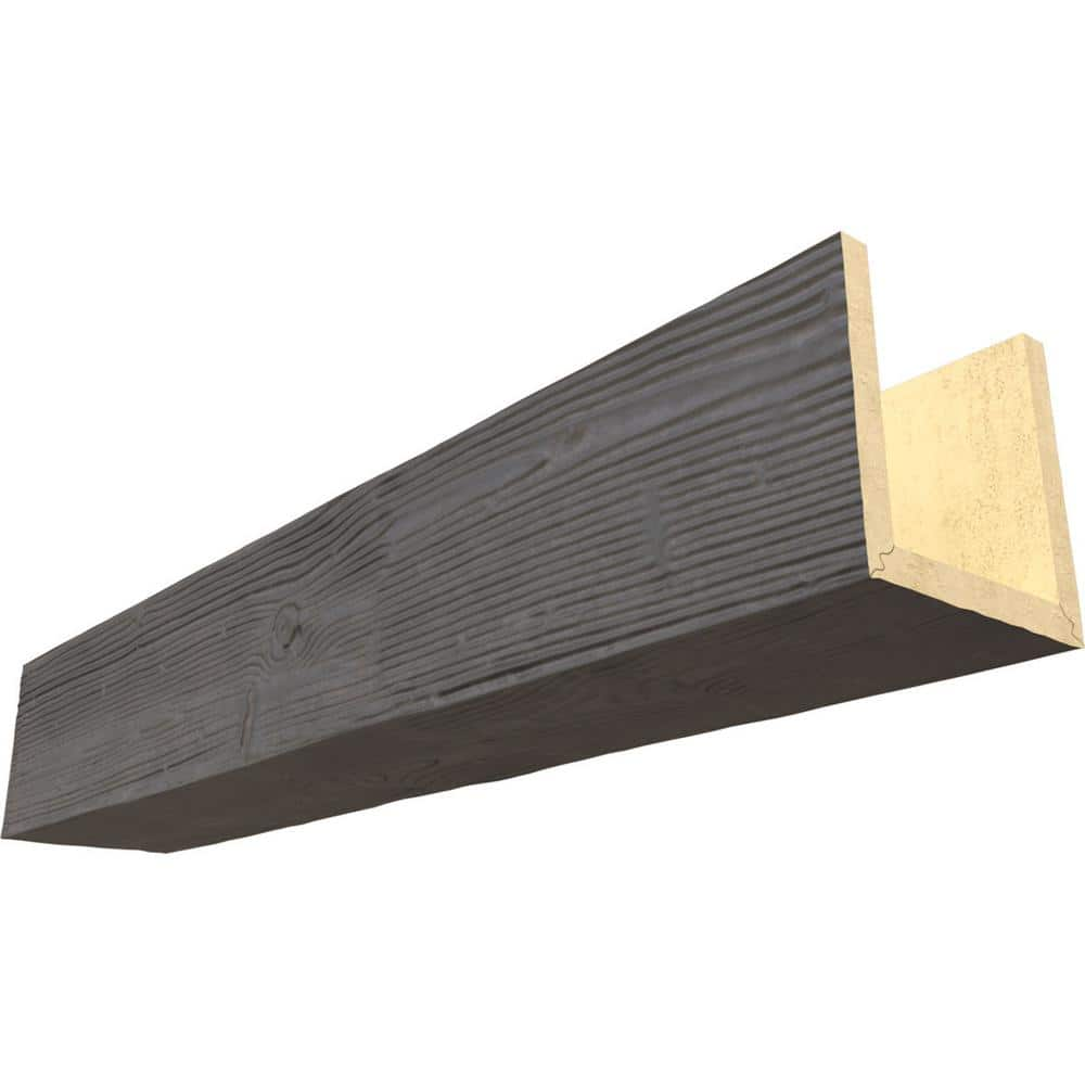 Ekena Millwork Endurathane 10 in. H x 6 in. W x 24 ft. L Sandblasted Slate Faux Wood Beam