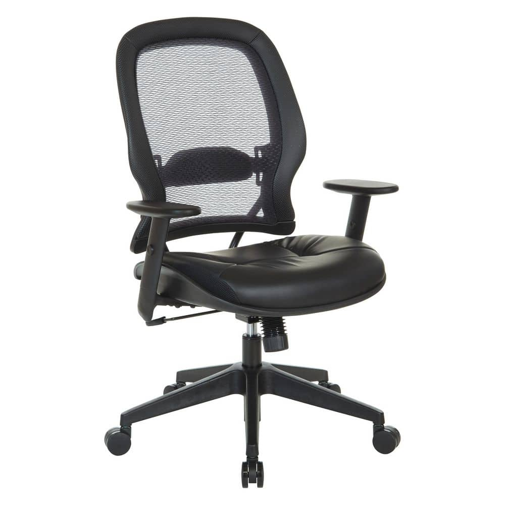 Space Seating 57 Series Dark Air Grid Executive Manager's Office Chair with AntimicrobialDillon Black Fabric Seat -  Office Star Products, 5790D-R107