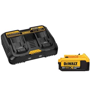 DEWALT 18V to 20V MAX Lithium-Ion Battery Adapter, Charger, (2) 2.0Ah  Battery Packs and 20V MAX XR 5.0Ah Battery DCA2203CWDCB205 - The Home Depot