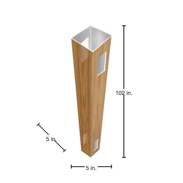 Barrette Outdoor Living 5 in. x 5 in. x 8-1/2 ft. Cypress Vinyl Fence Corner Post