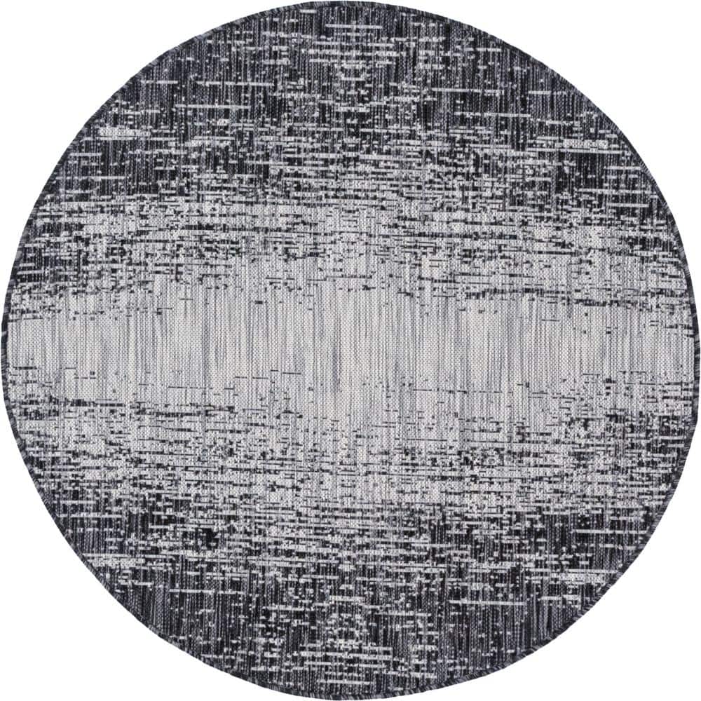 Gray Ombre Outdoor 4 ft. Round Area Rug price history on PriceWatchPro