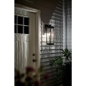 Barras 20 in. 1-Light Black Outdoor Hardwired Wall Lantern Sconce with No Bulbs Included (1-Pack)