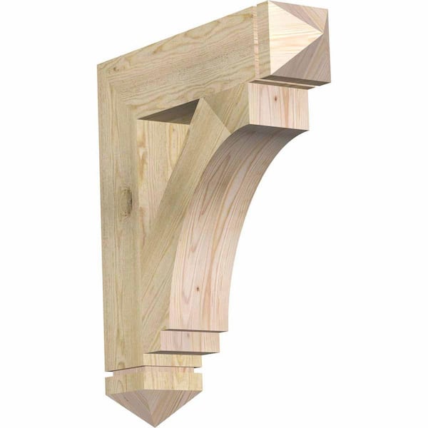Ekena Millwork 6 in. x 32 in. x 28 in. Douglas Fir Imperial Arts and Crafts Rough Sawn Bracket