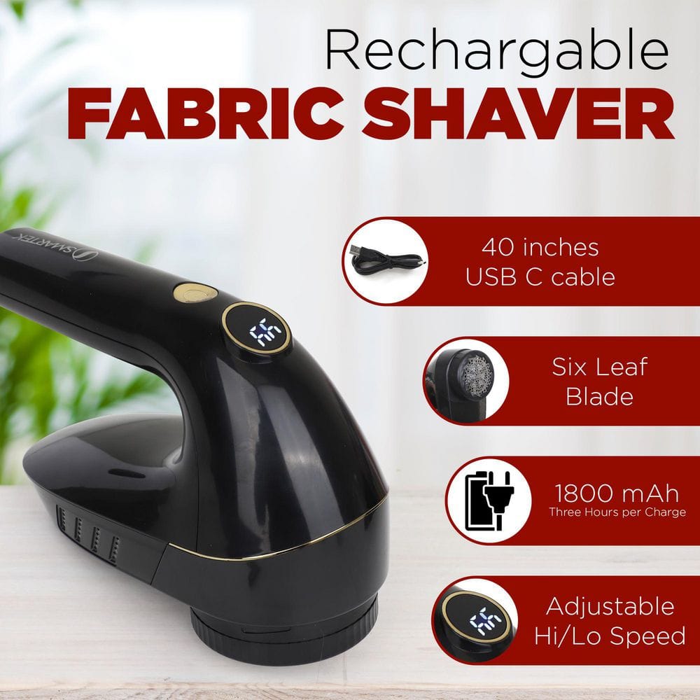 Smartek Black Rechargeable Multi-Speed Fabric Shaver
