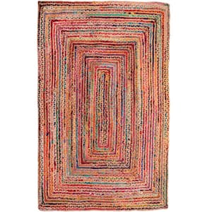 Bokaap Multicolor 7 ft. 6 in. x 9 ft. 6 in. Bohemian Hand-Braided Cotton/Jute Area Rug