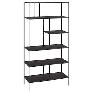 Winslow 72 in. Tall Blackened Bronze Metal 6-Shelf Bookcase