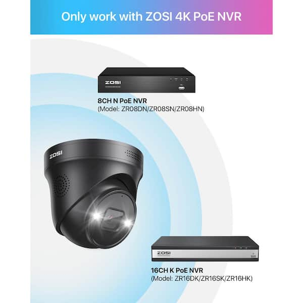 ZOSI ZG2258A Wired 4K 8MP Outdoor IP Home Security Camera with