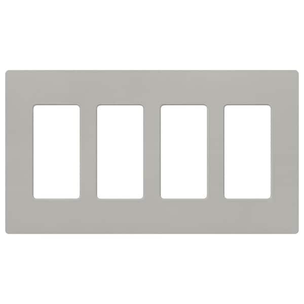 Lutron Claro 4 Gang Wall Plate for Decorator/Rocker Switches, Satin, Pebble (SC-4-PB) (1-Pack)