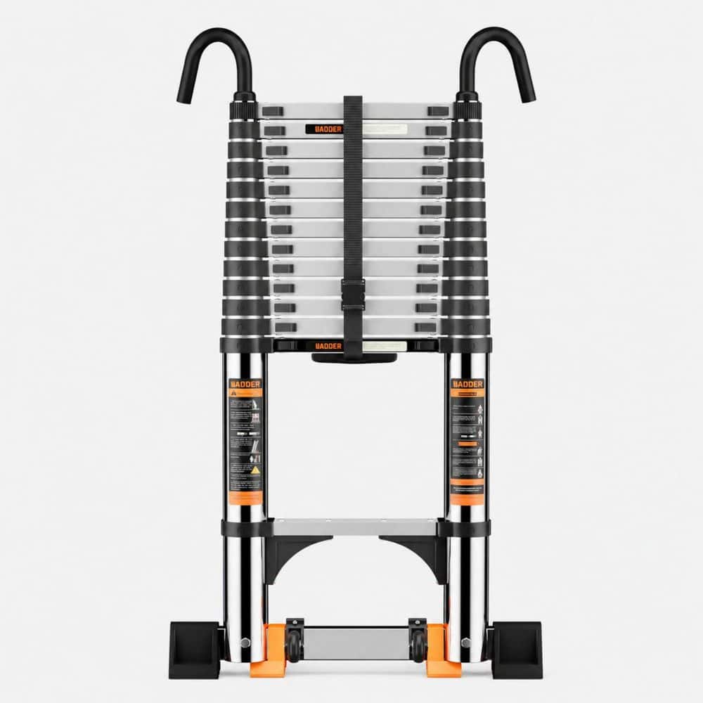 16.7 ft. Portable Steel Extension Ladder with Stable Hook, Stabilizer Bar and Mobility Wheels, 330 lbs. Load Capacity price history on PriceWatchPro