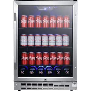 24 in. 142 (12 oz.) Can Built-in Beverage Cooler with Tinted Door and LED Lighting