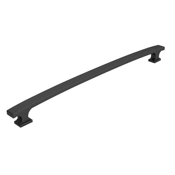 Richelieu Hardware Rimouski Collection 12 5/8 in. (320 mm) Vintage Matte Black Rectangular Cabinet Bar Pull