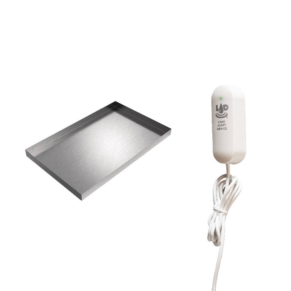 24 in. x 15 in. x 1.5 in. Stainless Steel Ice Maker Drip Pan With LAD