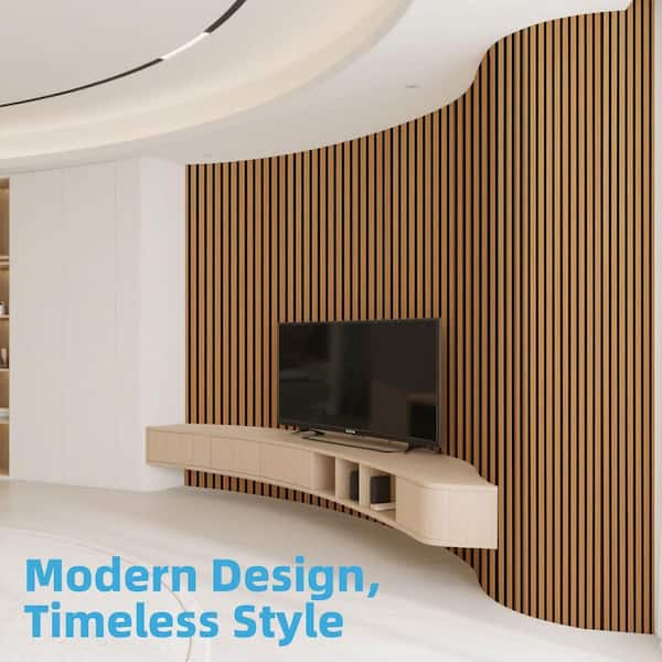 AIR PANEL LED THE SOUND 8畳　中古 Teak Wood Slat Acoustic Wall Panel with Roll-Flat Design-95.3 x