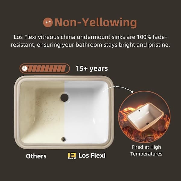 Los Flexi 20 in. L x 15 in. W Undermount Bathroom Sink White