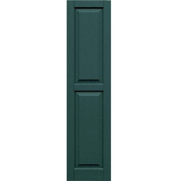 Winworks Wood Composite 15 in. x 62 in. Raised Panel Shutters Pair #633 Forest Green