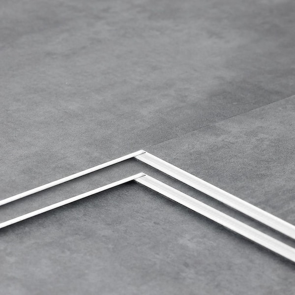 24 MIL x 12 in. W x 24 in. L Click Lock Waterproof Luxury SPC Vinyl Plank Flooring, Cement Gray (20 sq. ft. /case)