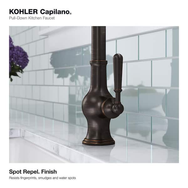 Capilano Single-Handle Pull-Down Sprayer Kitchen Faucet with Boost Technology in Oil-Rubbed Bronze Capilano Single-Handle Pull-Down Sprayer Kitchen Faucet with Boost Technology in Oil-Rubbed Bronze