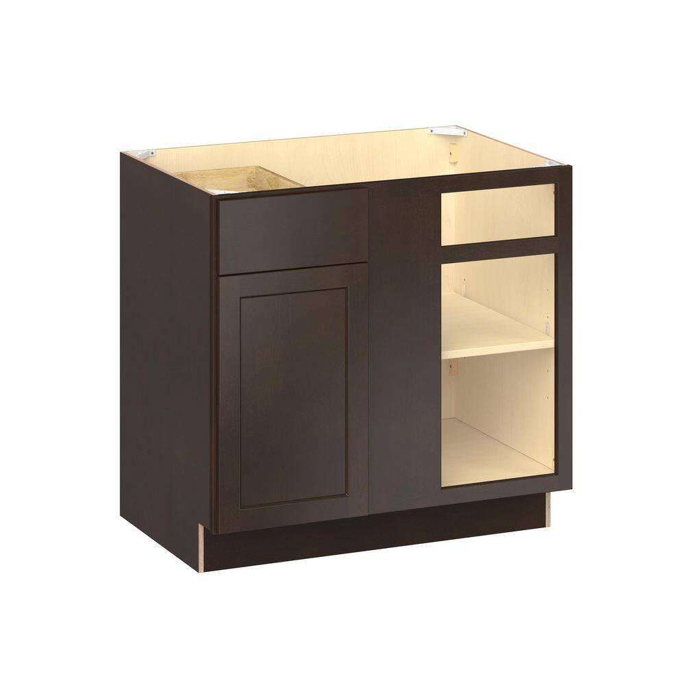 Emerson Cocoa Base Blind Corner Ready to Assemble Kitchen Cabinet (36 in. W x 34.5 in. H x 24 in. D)